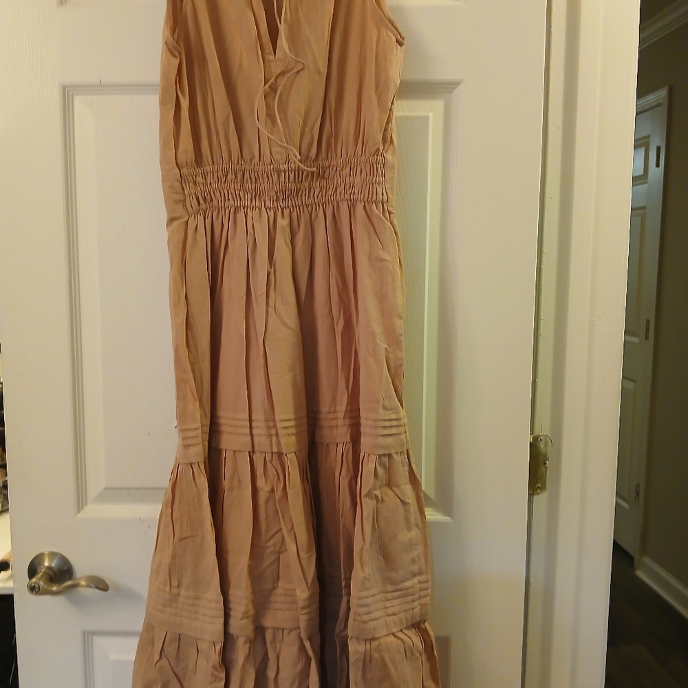 Pampelone NWT Pink Mauve BOHO Sleeveless Festival Spring Ruffle Maxi Dress-S - Picture 15 of 16